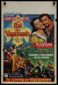 6y490 VAGABOND KING Belgian '56 great romantic art of pretty Kathryn Grayson & Oreste!