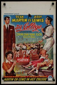 6y495 YOU'RE NEVER TOO YOUNG Belgian '55 great art of Dean Martin & wacky Jerry Lewis!