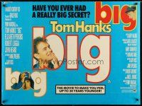 6y305 BIG British quad '88 great close-up of Tom Hanks who has a really big secret!