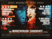 6y352 MANCHURIAN CANDIDATE DS British quad '04 Denzel Washington, Meryl Streep, Jonathan Demme!