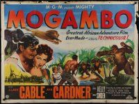 6y355 MOGAMBO British quad '53 Clark Gable, Grace Kelly & Ava Gardner in Africa, John Ford!