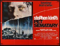 6y366 PET SEMATARY British quad '89 Stephen King's best selling thriller, cool graveyard image!