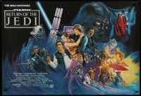 6y374 RETURN OF THE JEDI British quad '83 George Lucas classic, completely different art by Kirby!