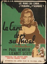 6y003 STOLEN FACE Colombian poster '52 Paul Henreid, sexy treacherous bad girl Lizabeth Scott!