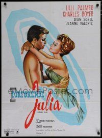 6y731 ADORABLE JULIA Danish '63 romantic artwork of Lilli Palmer & Charles Boyer!