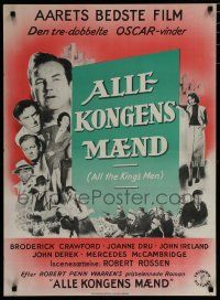 6y734 ALL THE KING'S MEN Danish '50 Louisiana Governor Huey Long biography w/Broderick Crawford!