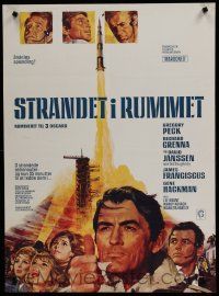 6y803 MAROONED Danish '69 Gregory Peck & Gene Hackman, great cast & rocket art!