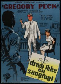 6y842 TO KILL A MOCKINGBIRD Danish '63 cool different art of Gregory Peck in courtroom!