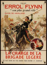 6y214 CHARGE OF THE LIGHT BRIGADE French 23x32 R60s cool art of Errol Flynn, Curtiz classic!