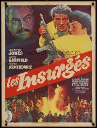 6y239 WE WERE STRANGERS French 23x32 '49 Jennifer Jones & John Garfield, directed by John Huston!
