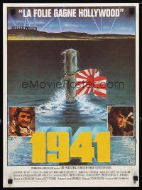 6y242 1941 French 15x21 '79 Steven Spielberg, John Belushi as Wild Bill, art of periscope by J.B.!