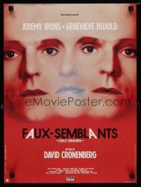 6y251 DEAD RINGERS French 15x21 '89 Jeremy Irons & Genevieve Bujold, directed by David Cronenberg!