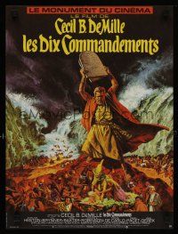 6y275 TEN COMMANDMENTS French 15x21 R70s Cecil B. DeMille directed, Charlton Heston, Yul Brynner!