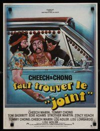 6y279 UP IN SMOKE French 15x21 '78 Cheech & Chong marijuana drug classic, great artwork!