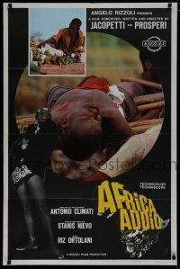 6y605 ADIOS AFRICA yellow title at bottom English Italian 1sh'66 Jacopetti & Prosperi's Africa Addio