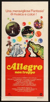 6y658 ALLEGRO NON TROPPO Italian locandina '77 Bruno Bozzetto, great wacky sexy cartoon artwork!