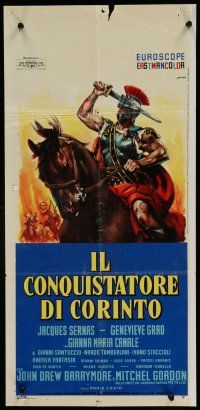 6y669 CENTURION Italian locandina '62 cool Olivetti art of gladiator John Drew Barrymore!