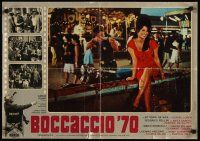 6y645 BOCCACCIO '70 Italian photobusta '62 Vittorio De Sica, sexy Sophia Loren in red dress!