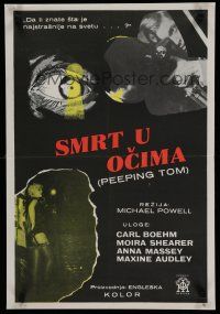 6y187 PEEPING TOM Yugoslavian '61 Michael Powell English voyeur classic, an adventure into terror!
