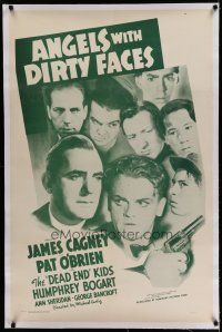 6z018 ANGELS WITH DIRTY FACES linen 1sh R56 James Cagney, Pat O'Brien & Dead End Kids classic!
