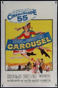 6z064 CAROUSEL linen 1sh '56 Shirley Jones, Gordon MacRae, Rodgers & Hammerstein musical!