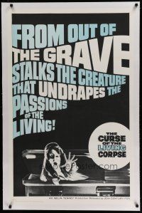 6z091 CURSE OF THE LIVING CORPSE linen 1sh '64 from grave the creature that undrapes the living!