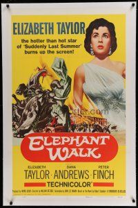 6z131 ELEPHANT WALK linen 1sh R60 sexy hotter than hot star Elizabeth Taylor in India!