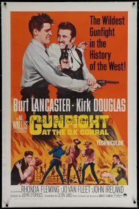 6z180 GUNFIGHT AT THE O.K. CORRAL linen 1sh R64 Burt Lancaster, Kirk Douglas, directed by Sturges!