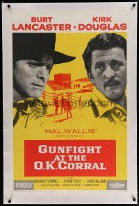 6z179 GUNFIGHT AT THE O.K. CORRAL linen 1sh '57 Burt Lancaster, Kirk Douglas, John Sturges classic!
