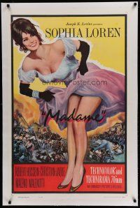 6z266 MADAME SANS GENE linen 1sh R63 sexy Sophia Loren in low-cut dress, Robert Hossein!