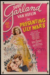 6z341 PRESENTING LILY MARS linen style C 1sh '43 great art of elegant Judy Garland & Van Heflin!