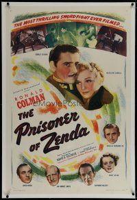 6z343 PRISONER OF ZENDA linen 1sh R45 Ronald Colman, Madeleine Carroll & C. Aubrey Smith!