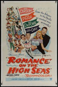 6z368 ROMANCE ON THE HIGH SEAS linen 1sh '48 1st Doris Day, Jack Carson, Don DeFore, Janis Paige