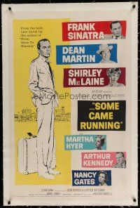 6z403 SOME CAME RUNNING linen 1sh '59 full-length art of Frank Sinatra w/Dean Martin, MacLaine