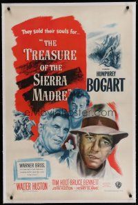 6z448 TREASURE OF THE SIERRA MADRE linen 1sh '48 Humphrey Bogart, Tim Holt & Walter Huston, classic!