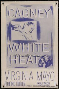 6z481 WHITE HEAT linen 1sh R56 James Cagney is Cody Jarrett, Raoul Walsh classic film noir!