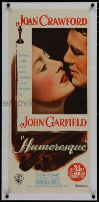 7a362 HUMORESQUE linen Aust daybill '46 romantic close up art of Joan Crawford & John Garfield!