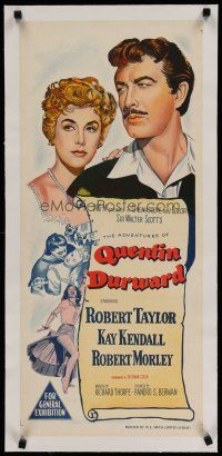 7a345 ADVENTURES OF QUENTIN DURWARD linen Aust daybill '55 art of Robert Taylor & Kay Kendall!