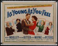 7a051 AS YOUNG AS YOU FEEL linen 1/2sh '51 young sexy Marilyn Monroe, Monty Woolley, Thelma Ritter!