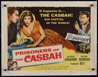 7a068 PRISONERS OF THE CASBAH linen 1/2sh '53 sexy Gloria Grahame in the sin-capital of the world!