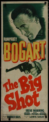7a043 BIG SHOT linen insert '42 Humphrey Bogart returns from the gutter to make Gangland shudder!