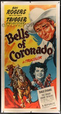 7b206 BELLS OF CORONADO linen 3sh '50 great art of Roy Rogers & Trigger + pretty Dale Evans!
