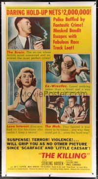 7b232 KILLING linen 3sh '56 Stanley Kubrick, Sterling Hayden, classic film noir crime caper!