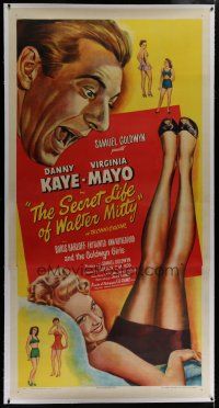 7b258 SECRET LIFE OF WALTER MITTY linen 3sh '47 Danny Kaye & Virginia Mayo in James Thurber story!