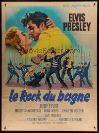 7b087 JAILHOUSE ROCK French 1p '63 wonderful different art of Elvis Presley by Roger Soubie!