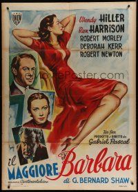 7b078 MAJOR BARBARA Italian 1p '46 George Bernard Shaw, Longi art of Wendy Hiller & Rex Harrison!