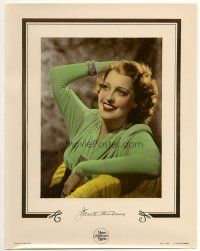 7c338 JEANETTE MACDONALD color-glos 11x14 still '41 smiling portrait wearing green silk dress!