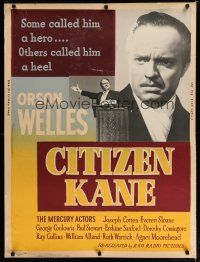 7c056 CITIZEN KANE 30x40 R56 some called Orson Welles a hero, others called him a heel!