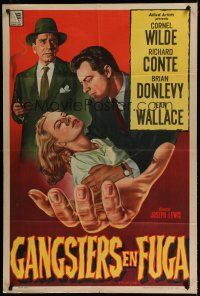 7c240 BIG COMBO Argentinean '55 different art of Wilde, Conte & Jean Wallace, classic film noir!