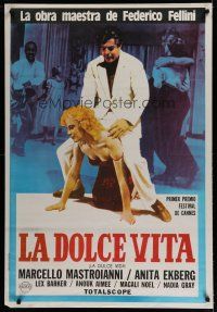 7c076 LA DOLCE VITA Argentinean R80s Federico Fellini, Marcello Mastroianni, sexy Anita Ekberg!